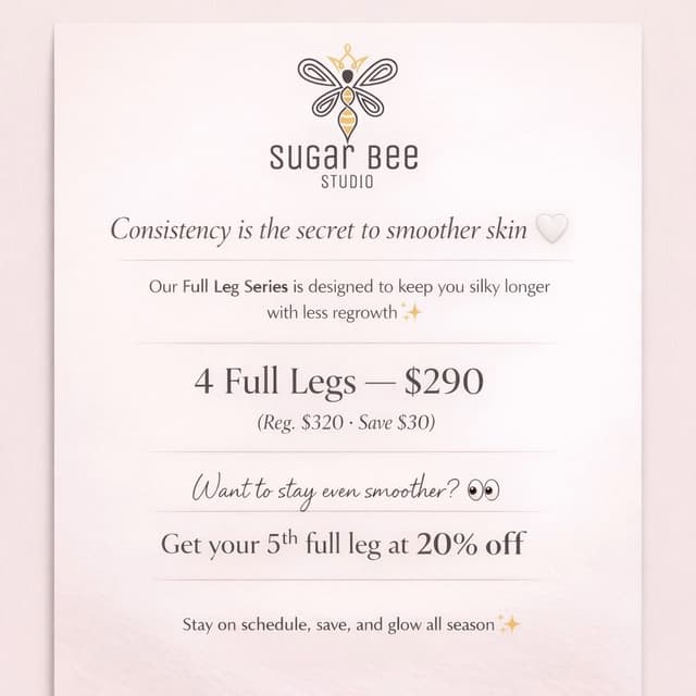 4 pack leg bundle at Sugar Bee Studio in Bluffton, SC